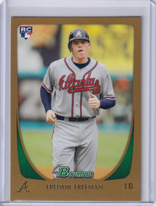 2011 Bowman #205 GOLD BORDER Freddie Freeman Rookie Card (RC) Braves / Dodgers