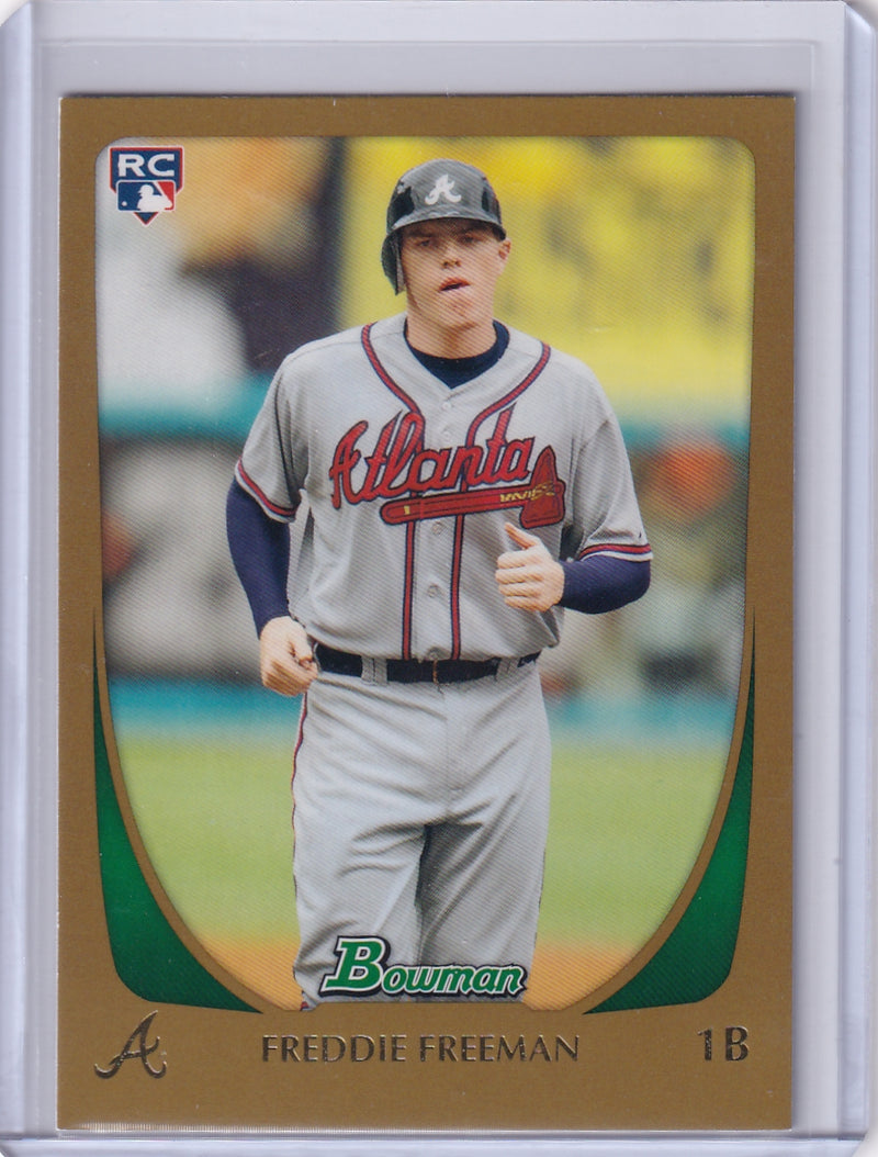 2011 Bowman #205 GOLD BORDER Freddie Freeman Rookie Card (RC) Braves / Dodgers